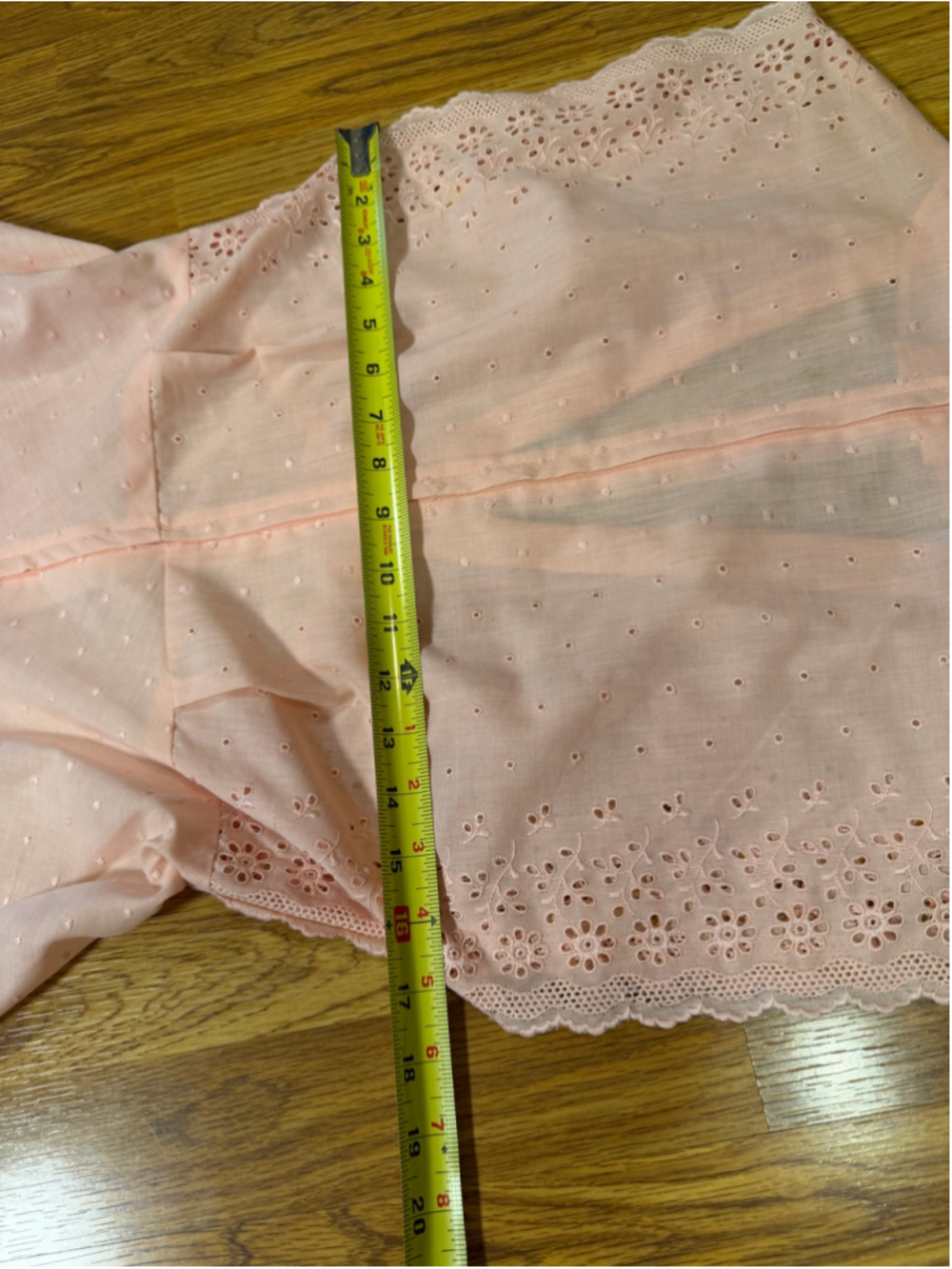 Vintage 70s Arjon California Pink Cotton Eyelet Maxi Dress - Picture 15 of 16